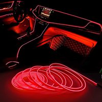 RICHSHINING RGB Led 1/2/3/4/5 metros tira de luces de neón Flexible colorida accesorios de coche lámpara de ambiente con cigarrillo para coche