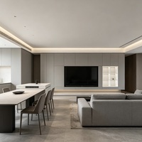 Meuble TV sur mesure de style moderne pour villa, avec fermeture douce, sans formaldéhyde (qualité E0), idéal pour la rénovation complète de la maison