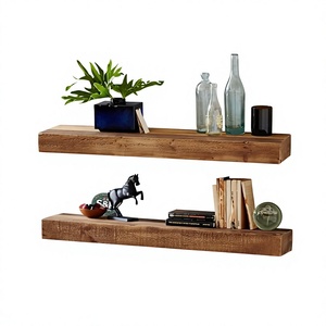 Premium Wooden Double Tier Modern <b>Wall</b> <b>Mounted</b> Floating Display <b>Shelf</b> Storage Organizer with Sustainable Durable Design - Product Image 3