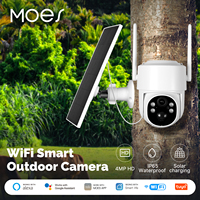 MOES Tuya WiFi 4MP Surveillance Smart Security Camera Solar Charging IP65 Waterproof Human Tracking Full Color Night Vision