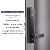 Cerradura de Puerta de Madera para Hotel con Sistema Digital, Software de Gestión Hotelera, Codificador de Tarjetas, Respaldo y Llave Mecánica