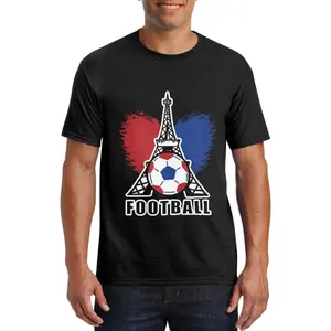 Top Grade Cotton New Summer Brand Design T-Shirt Logo Short Sleeve Casual Tops Fashions French Flag Football Print Mens Clothing
