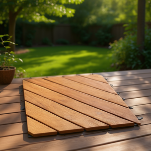 Plancher modulaire en bois d'acacia 12 pouces x 12 pouces, système de clic, terrasse extérieure, design rustique, résistant à l'eau, installation facile - Product Image 2