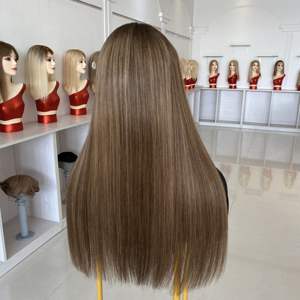 Perruque médicale Lace Top Full Cap Cheveux humains européens de luxe naturels Cheveux vierges à cuticules Perruques pour femmes Amincissement des cheveux Prêt à expédier - Product Image 6