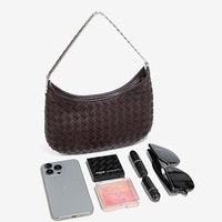 Sac bandoulière de luxe en PU pour femme, motif géométrique, style européen-américain, avec fermeture éclair et chaîne