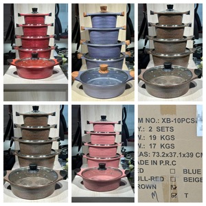Juego de Utensilios de Cocina de Aluminio de 10 Piezas, Cacerola de Gran Capacidad de 20-32 cm para el Mercado de Oriente Medio, Fabricación <span class=keywords><strong>China</strong></span>, Lista para Enviar, Antiadherente - Product Image 6