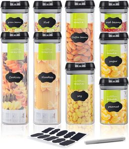 High Quality BPA Free Leak-proof Food Grade 9 PCS Air Tight Clear Plastic Food Storage Containers Set
