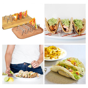 Soporte Triangular de Acero Inoxidable 304 para <span class=keywords><strong>Tacos</strong></span>, Crepas Mexicanas, Rollos de Carne y Panqueques <span class=keywords><strong>Estilo</strong></span> Instagram para Restaurantes - Product Image 3