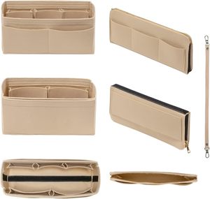 Large Capacity Ladies Felt Cosmetic Bag Multi-function Removable Tote Insert Cosmetic Felt Bag Organizer With Zipper Purse - Product Image 4