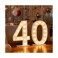 Chiffres lumineux LED de 4 pieds et 5 pieds pour anniversaire, lettres en métal de style marquee, chiffres géants LED de 4 pieds pour décoration de fête d'anniversaire, mariage, événement