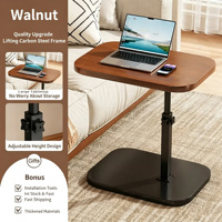Table d'appoint portable réglable en hauteur et rotative, installation facile et rapide, pour lit, canapé, café ou collation dans la chambre