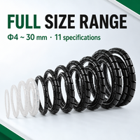 Gaine spirale flexible en PE pour câbles, noir et blanc, 4mm 6mm 8mm 10mm, pour isolation électrique