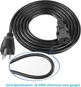 Manufacturer US NEMA5-15P 3 Prong Type-A To C13 Power Cable 1.5m 10A250V For Computer Cabinet PDU UPS Extension Power Cord