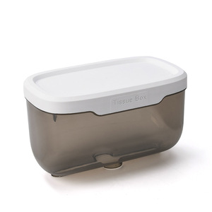 Bathroom Toilet <b>Paper</b> Holder Wall Mounted Transparent Tissue Box With Top Shelf For <b>Kitchen</b> Bathroom Use - Product Image 4