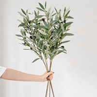 Kunstmatige olijftakken 85cm 3-takig levensechte olijven groene bladeren voor vaas bruiloftdecoratie