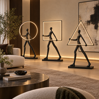 Lampadaire LED Sculpture Abstraite, Lampe sur Pied d'Art Moderne en Fer et Résine, Luminaire Décoratif pour Hall d'Hôtel, Projet d'Exemple