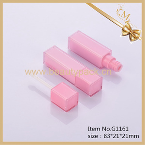 Échantillons gratuits Tubes de brillant à lèvres carrés rose vif vides Pointe en silicone avec logo - Product Image 5