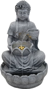 <span class=keywords><strong>Fontaine</strong></span> d'eau en polyrésine avec <span class=keywords><strong>bouddha</strong></span> fait main et peint à la main, lumières LED, aquarium, décoration d'intérieur, style bouddhiste - Product Image 3