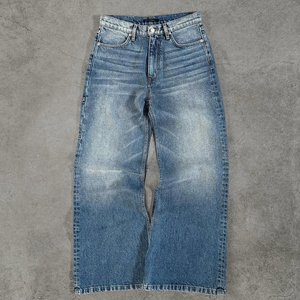 Jeans Baggy Vintage Personalizzati da Uomo, Stile Y2K, <span class=keywords><strong>Pantaloni</strong></span> in Denim Lavato, Gamba Larga e Comoda per Outfit Quotidiani alla Moda - Product Image 4