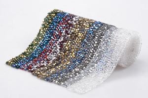 Bling Rock Fine Diamond Hot Fix con nastro di cristallo in ferro su strass <span class=keywords><strong>Applique</strong></span> rifiniture per abiti da sposa accessori - Product Image 2