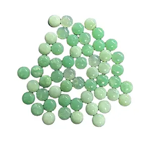 Jade vert australien naturel, cabochon rond à fond plat, pierres précieuses pour bague, bijoux