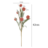 Vente en gros usine – Fleur artificielle d'allium à 6 têtes de 42 cm, pompon de 4 cm, faux globe en soie pour mariage, fleuriste, approvisionnement en vrac