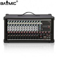 Console de mixage audio professionnelle pour DJ, 12 canaux avec amplificateur de puissance intégré pour DJ, maison, spectacle KTV