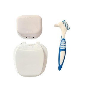 Ensemble de soins pour prothèses dentaires Heidefee avec brosse à dents à double tête et étui en forme de pomme pour usage domestique - Product Image 5