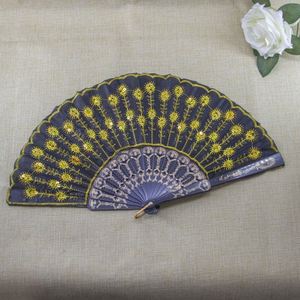 Plastic Folding Hand Fan Spanish Embroidery <b>Sequin</b> Hand Fan for Decoration - Product Image 6