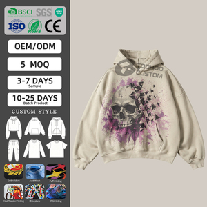 เสื้อฮู้ดดี้โอเวอร์ไซส์สไตล์วินเทจสั่งทำพิเศษ 450GSM ผ้าหนานุ่ม สตรีทแวร์ พิมพ์ลายพัฟฟ์ ทรงบ็อกซี่ ผ้าฝ้าย 100% ซักแบบสโตนวอช - Product Image 1