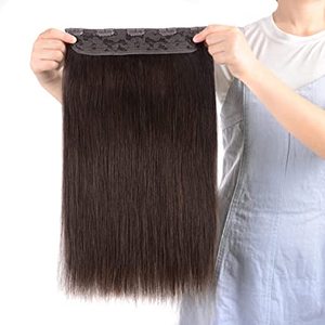 Extensiones de Cabello 100% Brasileñas con Clip, de Una Sola Pieza, Puntas Más Gruesas, Cabello Humano Remy, Clip <span class=keywords><strong>Invisible</strong></span> Sin Costuras, Liso, de Una Sola Pieza - Product Image 6