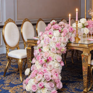 Mesa de Comedor Rectangular de Lujo, Acero Inoxidable Dorado, Mesa para Eventos de Hotel y Bodas, Juego de Mesa de Comedor Moderno - Product Image 4