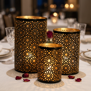Portavelas Votivas Dorados al por Mayor con Diseño Personalizado para Decoración del Hogar y Bodas - Product Image 2