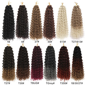AliLeader all'ingrosso 10-24 "sintetico onda profonda trecce Crochet Ombre spiaggia riccioli intrecciare capelli uncinetto capelli - Product Image 3