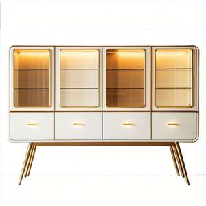 Modern Luxury Solid Wood <b>Sideboard</b> Wine Cabinet for <b>Kitchen</b> Living Room Bedroom & Hotel Use-High Quality Storage Furniture - Product Image 4