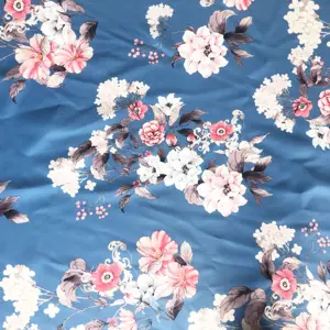 Bom preço 100 poliéster impresso seda cetim floral vestido tecido