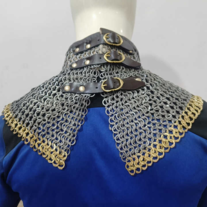 Armadura de cuello de cota de obispo de caballero medieval de diseño único Latón de acero suave para Feria Renacentista con tema de logotipo personalizado - Product Image 5