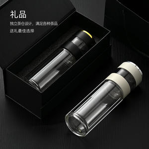 Vaso Inteligente de Vidrio de Borosilicato de Doble Pared para Medir la Temperatura, con Tapa, para Preparar Té, Regalo Empresarial - Product Image 1