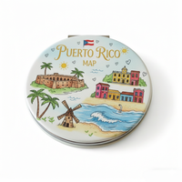 Großhandel Benutzerdefiniertes Logo Neueste Designs Bedruckter Puerto Rico Souvenir-Spiegel