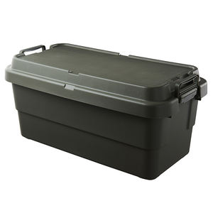 Amplia caja de almacenamiento <span class=keywords><strong>exterior</strong></span> de 70L con asas para jardines y terrazas, contenedor de almacenamiento combinado apilable y personalizable - Product Image 1