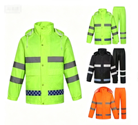 Ensemble de pluie durable haute visibilité réfléchissant (veste et pantalon) pour agents de circulation, agents de sécurité et travailleurs sanitaires
