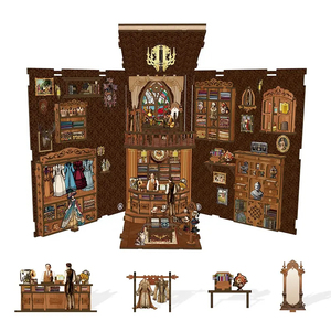 Nouveau Design DIY Miniature Maison Livre Nook Étagère Insert Multifonction 3D Puzzle Jouets avec <span class=keywords><strong>Train</strong></span> Vagon Ligst OEM - Product Image 5