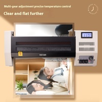 Plastifieuse Deli 3895 de haute qualité pour bureau/maison, format A4/A3/A5/A6, alimentation automatique du film, niveaux réglables, plastification à chaud/froid