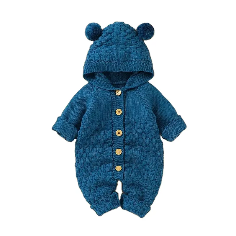 Knitted Toddler Clothing Baby Romper Jumpsuit Long Sleeve Hoodie Baby Clothes For Boy And Girl