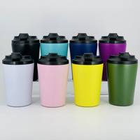 Tasses à café portables en acier inoxydable personnalisées de 12 oz et 16 oz, vente en gros, tasses de voyage thermiques anti-fuite pour le bureau