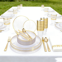 Assiettes rondes en plastique rose doré de 13 pouces pour dîner, mariage, décoration élégante, sous-assiettes en acrylique, banquet, pique-nique