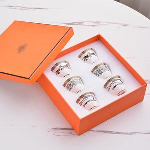 Juego de 6 Tazas de Té de Porcelana Fina, Estilo Espresso de Lujo - Product Image 6