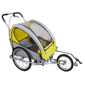 Rimorchio Pieghevole Leggero a 2 Ruote in Acciaio Inox Personalizzato per Bicicletta, 2 Posti, per Avventure con Bambini - Product Image 6