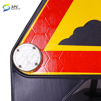 Portable pliable clignotant réfléchissant avertissement de sécurité rappel de danger Construction de route Plasticade panneaux d'affichage de panneau de trafic