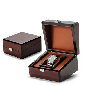 Ящик для хранения из искусственной кожи для мужчин, роскошный индивидуальный логотип, популярный деревянный упаковочный футляр для часов